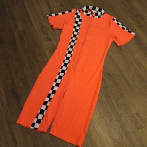 Checker Panel Racing Romper