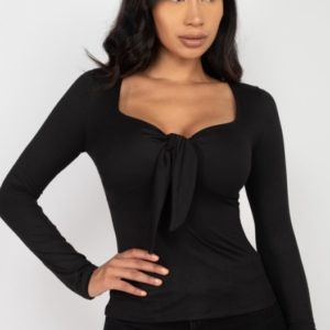Sweetheart Neck Tie-Front Top