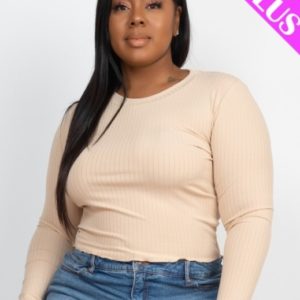 Plus Size Lettuce Edge Crop Top