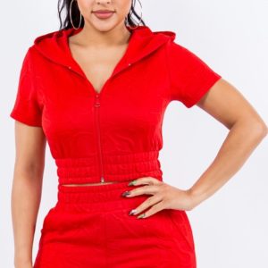 Zip-Up Jacket Short Set
