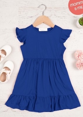 Girl's Ruffle Sleeved Empire Waiste Dress