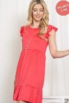 Women's Ruffle Sleeved Empire Waist Dress
