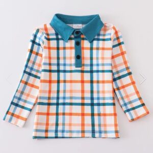 Boy's Bright Plaid Shirt